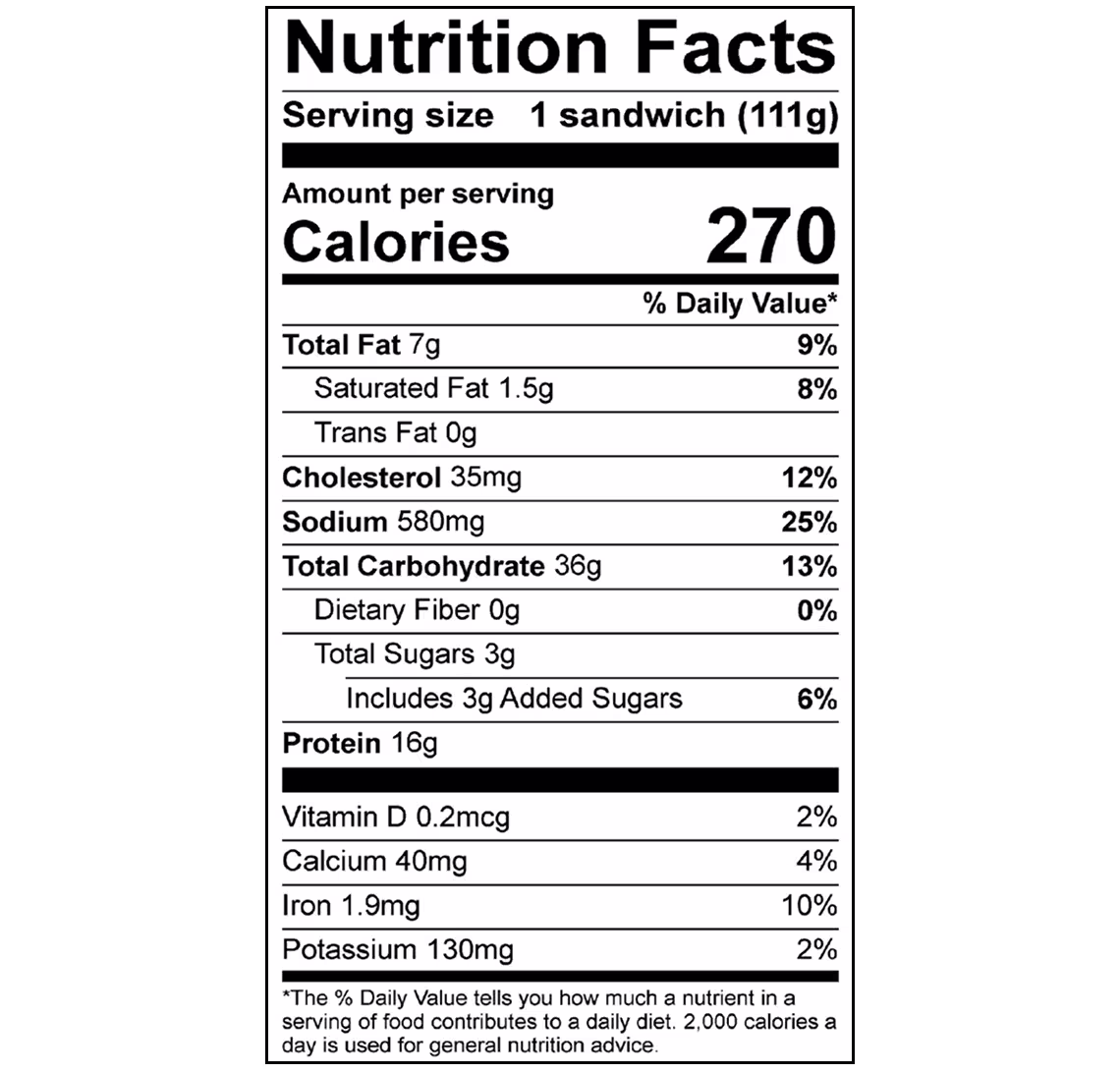Skinny Butcher Crazy Crispy® Chicken on Brioche Sandwich Nutrition Facts